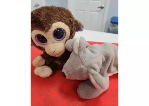 Beanie Babies Coconut The Monkey and Mel The Koala